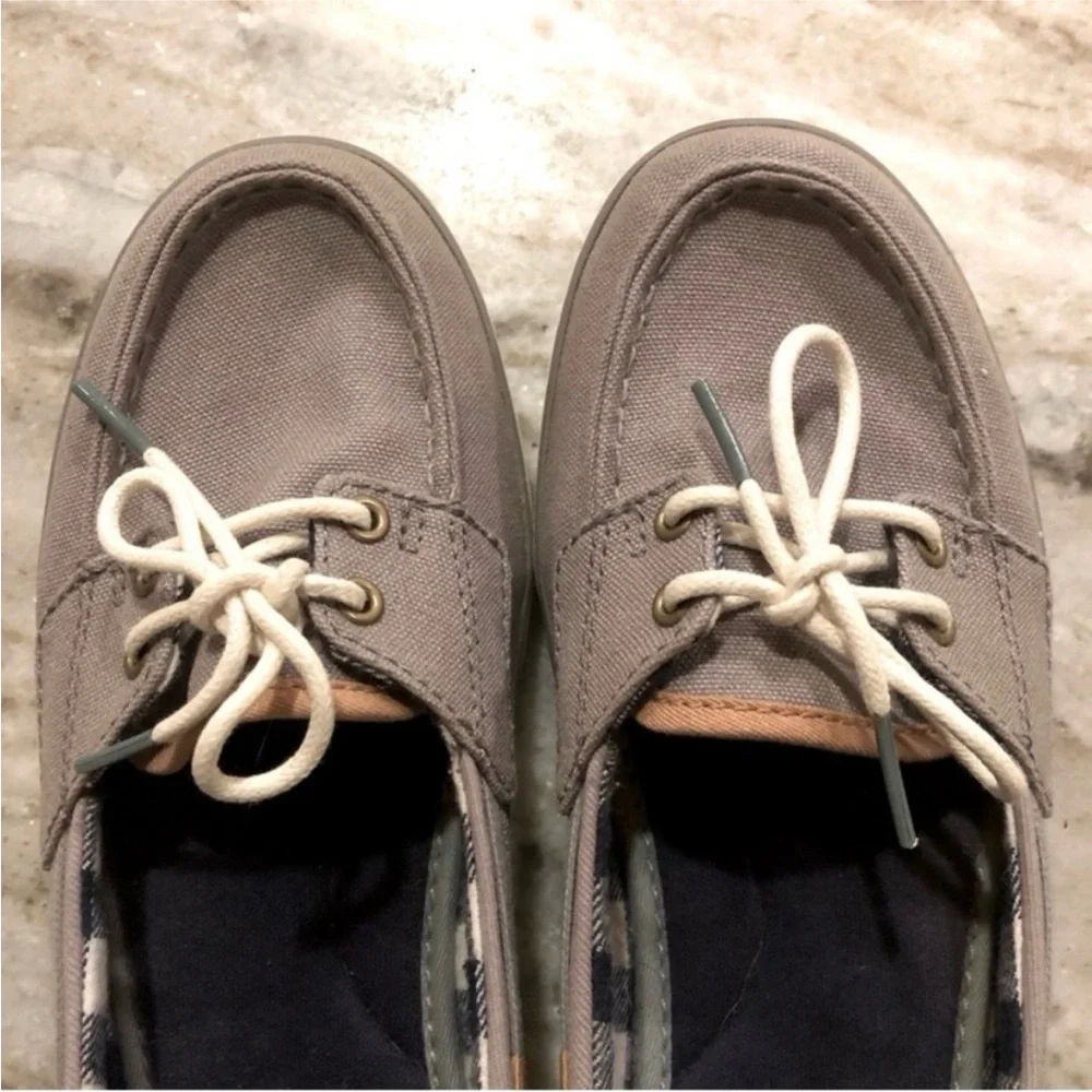 Keds Women's Size 8 Grey Canvas Boat Deck Shoes - Picture 7 of 12